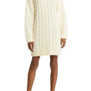 Lost + Wander Cream Long Sleeve Knit Dress
